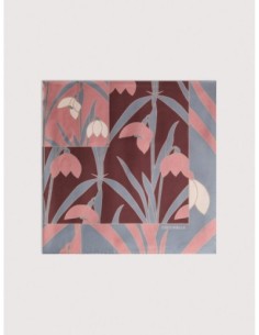 Foulard in seta Coccinelle Maxi Snowdrops – Multicolor Winter Rose - foto 1