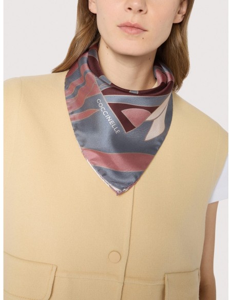 Foulard in seta Coccinelle Maxi Snowdrops – Multicolor Winter Rose - foto 3