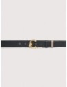 Cintura reversibile in pelle bicolore Coccinelle C-Me – Noir/Warm Taupe