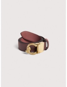 Cintura reversibile in pelle bicolore Coccinelle C-Me – Berry/Winter Rose - foto 1
