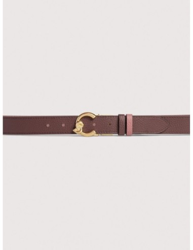 Cintura reversibile in pelle bicolore Coccinelle C-Me – Berry/Winter Rose - foto 2