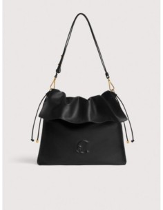 Borsa a spalla piatta in pelle liscia Coccinelle Lidia Medium – Noir - foto 1