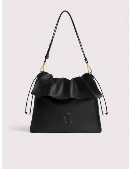 Borsa a spalla piatta in pelle liscia Coccinelle Lidia Medium – Noir - foto 1