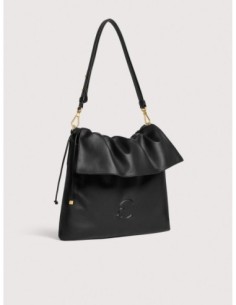 Borsa a spalla piatta in pelle liscia Coccinelle Lidia Medium – Noir - foto 1 2