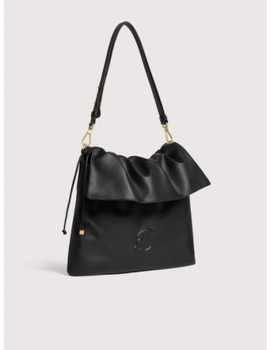 Borsa a spalla piatta in pelle liscia Coccinelle Lidia Medium – Noir - foto 2