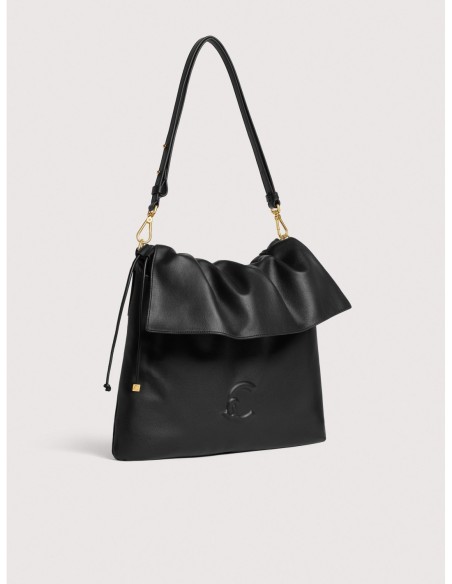 Borsa a spalla piatta in pelle liscia Coccinelle Lidia Medium – Noir - foto 2