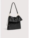 Borsa a spalla piatta in pelle liscia Coccinelle Lidia Medium – Noir Borsa a spalla piatta in pelle liscia Coccinelle Lidia Medium – Noir