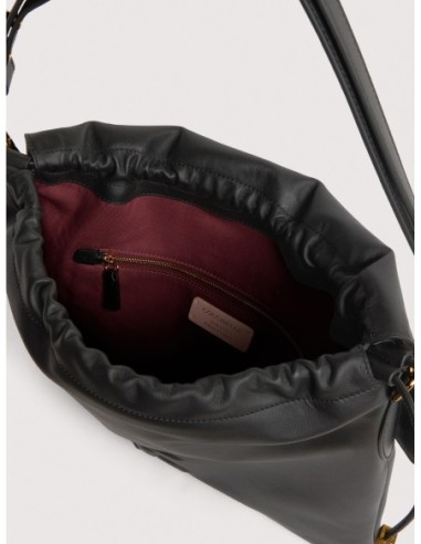 Borsa a spalla piatta in pelle liscia Coccinelle Lidia Medium – Noir - foto 3