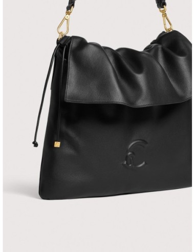 Borsa a spalla piatta in pelle liscia Coccinelle Lidia Medium – Noir - foto 4
