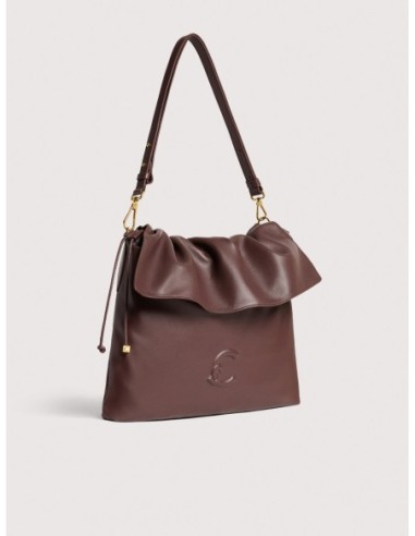 Borsa a spalla piatta in pelle liscia Coccinelle Lidia Medium – Berry - foto 2
