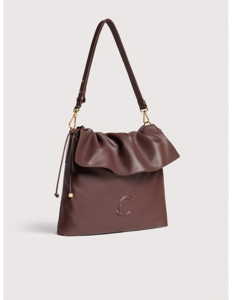 Borsa a spalla piatta in pelle liscia Coccinelle Lidia Medium – Berry - foto 2