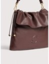 Borsa a spalla piatta in pelle liscia Coccinelle Lidia Medium – Berry