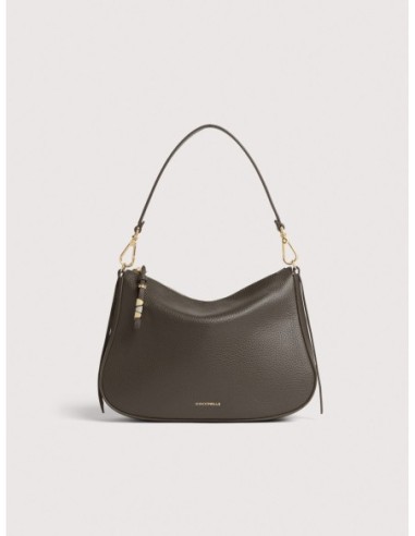 Borsa hobo in pelle con grana Coccinelle Nory Small – Fango - foto 1
