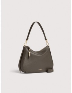 Borsa hobo in pelle con grana Coccinelle Nory Small – Fango - foto 1 2