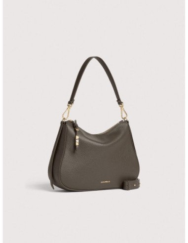 Borsa hobo in pelle con grana Coccinelle Nory Small – Fango - foto 2
