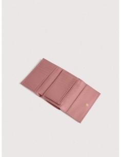 Portafoglio medio con patta in pelle con grana Coccinelle Metallic Medium – Winter Rose - foto 1 2