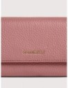 Portafoglio medio con patta in pelle con grana Coccinelle Metallic Medium – Winter Rose