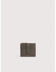 Portafoglio compatto in pelle con grana Coccinelle Metallic Medium – Fango - foto 1