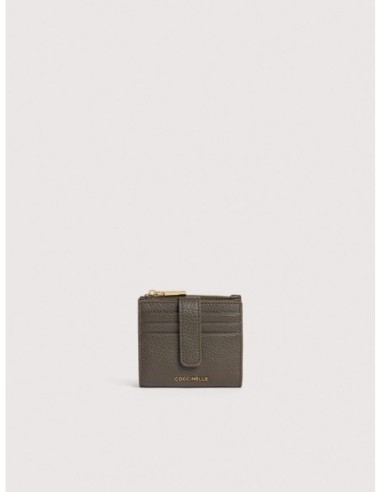 Portafoglio compatto in pelle con grana Coccinelle Metallic Medium – Fango - foto 1