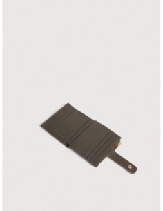 Portafoglio compatto in pelle con grana Coccinelle Metallic Medium – Fango - foto 1 2