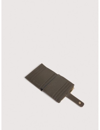 Portafoglio compatto in pelle con grana Coccinelle Metallic Medium – Fango - foto 2