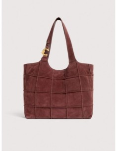 Borsa shopping in camoscio ricamato Coccinelle C-Easy Large – Berry - foto 1
