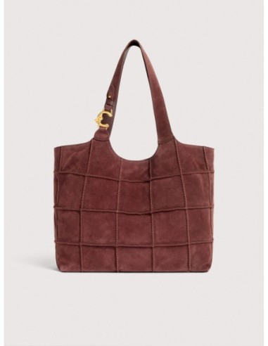 Borsa shopping in camoscio ricamato Coccinelle C-Easy Large – Berry - foto 1