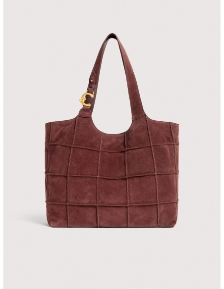 Borsa shopping in camoscio ricamato Coccinelle C-Easy Large – Berry - foto 1