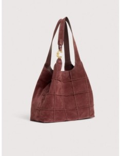 Borsa shopping in camoscio ricamato Coccinelle C-Easy Large – Berry - foto 1 2