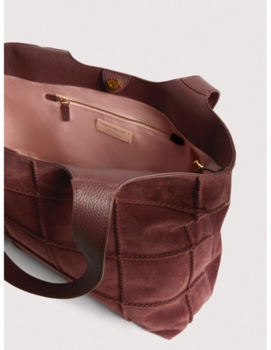 Borsa shopping in camoscio ricamato Coccinelle C-Easy Large – Berry - foto 3