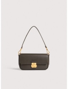 Borsa baguette in pelle con grana Coccinelle C-Me Lock Medium – Fango - foto 1