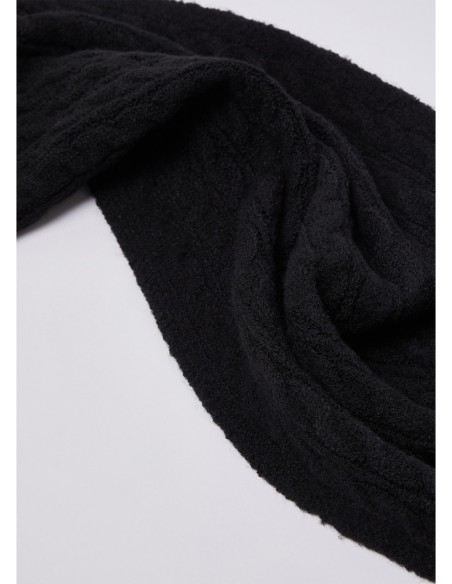 Set berretto e sciarpa in maglia a trecce Liu Jo – Nero - foto 7