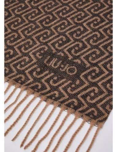 Stola needle punch con logo monogram Liu Jo – Nero - foto 4