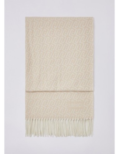 Stola needle punch con logo monogram Liu Jo – Beige - foto 3