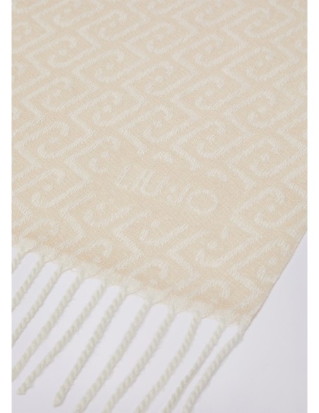 Stola needle punch con logo monogram Liu Jo – Beige - foto 4