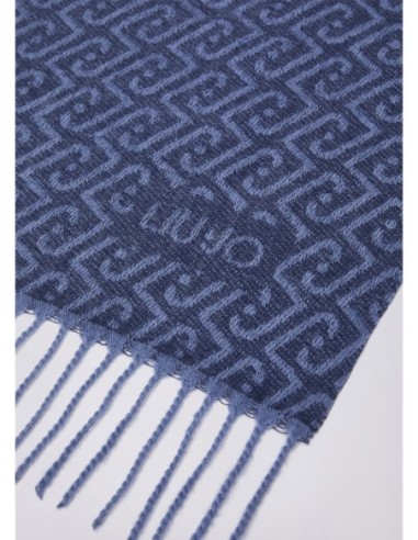 Stola needle punch con logo monogram Liu Jo – Blu - foto 4
