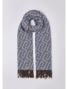 Stola monogram con frange sui bordi Liu Jo – Denim blu Stola monogram con frange sui bordi Liu Jo – Denim blu