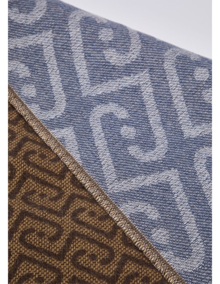 Stola monogram con frange sui bordi Liu Jo – Denim blu - foto 4