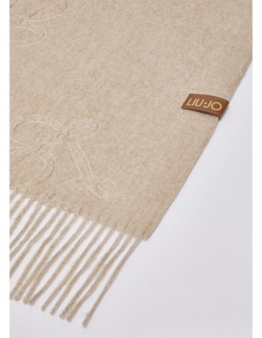 Stola ampia con logo monogram Liu Jo – Cammello - foto 4