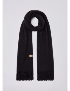 Stola ampia con logo monogram Liu Jo – Nero - foto 1 2