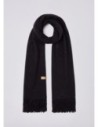 Stola ampia con logo monogram Liu Jo – Nero