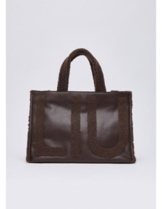 Tote bag grande con maxi logo Liu Jo – Testa di moro - foto 1 2