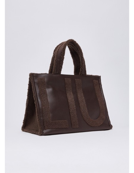 Tote bag grande con maxi logo Liu Jo – Testa di moro - foto 3