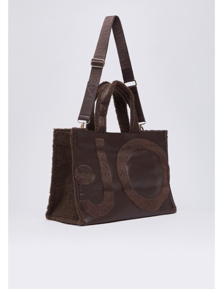 Tote bag grande con maxi logo Liu Jo – Testa di moro - foto 4