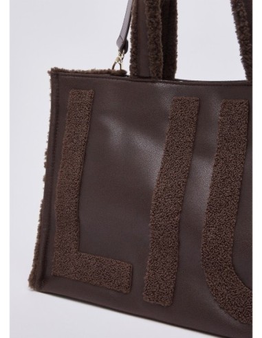 Tote bag grande con maxi logo Liu Jo – Testa di moro - foto 5