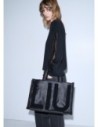 Tote bag grande con maxi logo Liu Jo – Nero