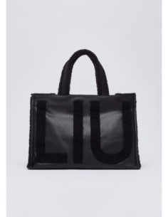 Tote bag grande con maxi logo Liu Jo – Nero - foto 1 2
