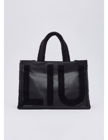 Tote bag grande con maxi logo Liu Jo – Nero - foto 2