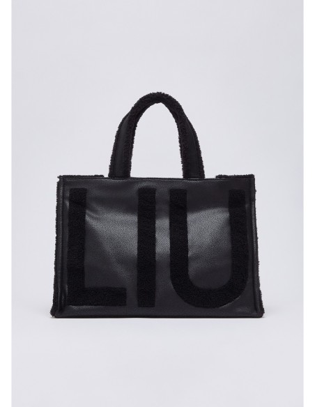 Tote bag grande con maxi logo Liu Jo – Nero - foto 2