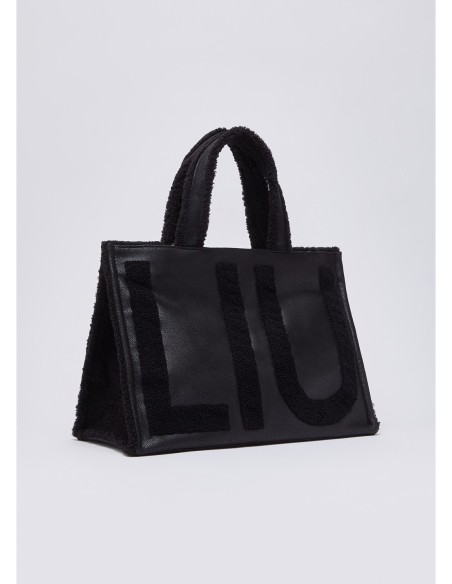 Tote bag grande con maxi logo Liu Jo – Nero - foto 3